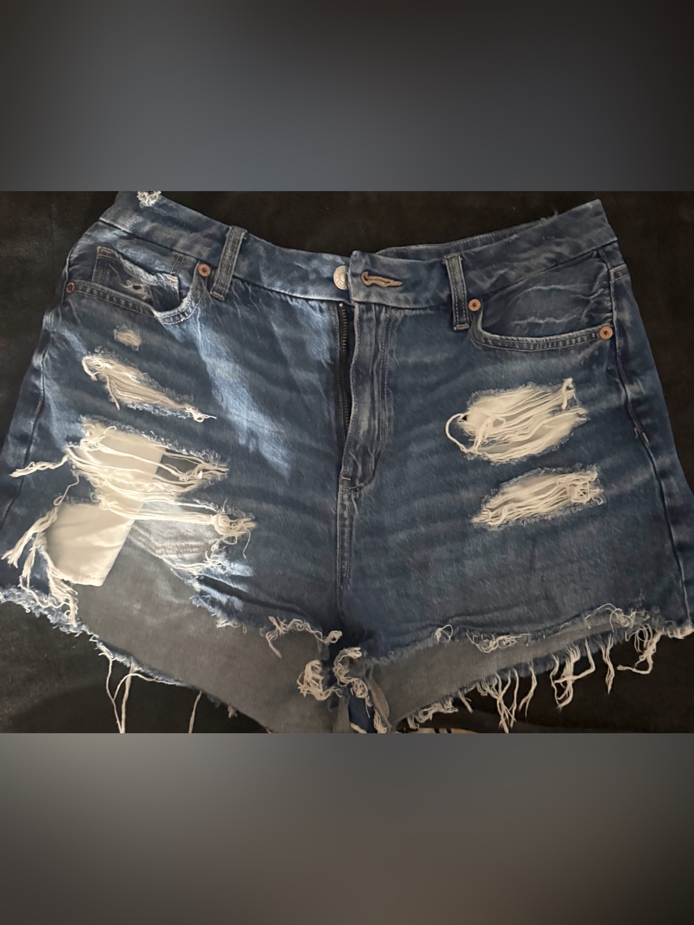 American Eagle Outfitters Distressed Blue Denim Jean Shorts